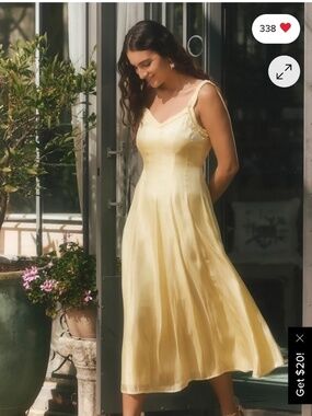Yellow Formal Midi Dress